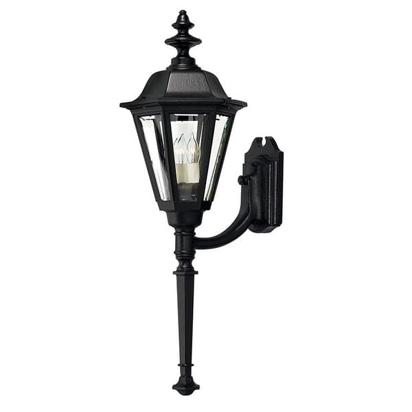 slide 1 of 1, Hinkley Lighting 31" Height 3 Light Lantern Outdoor Wall Sconce from Black