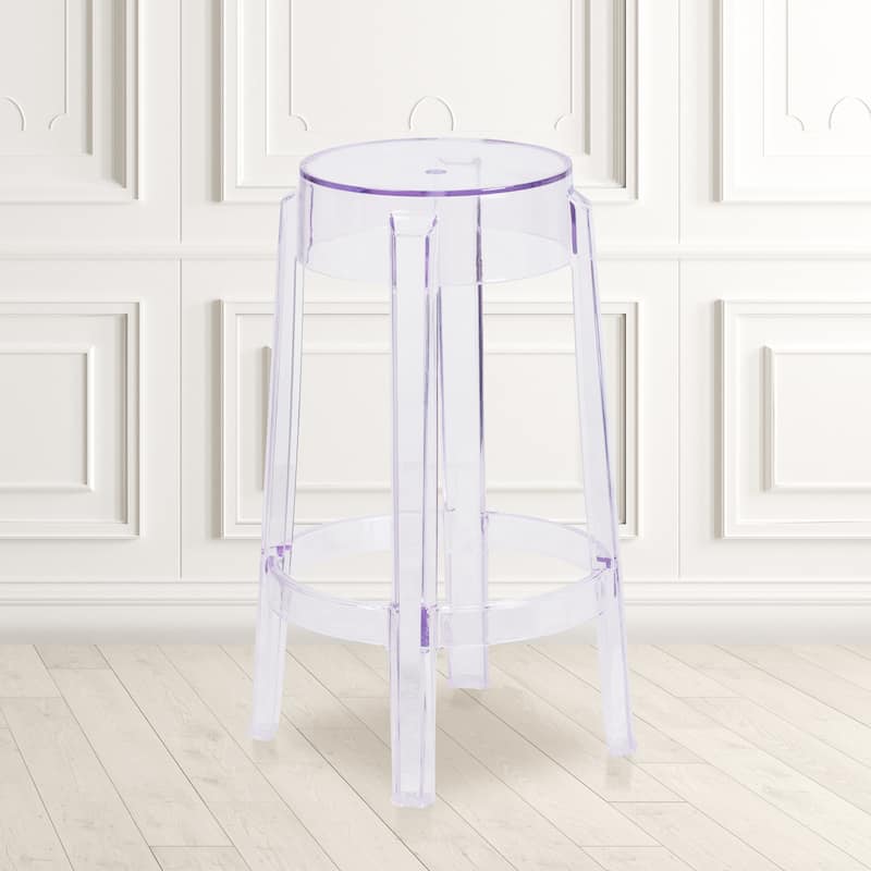 25.75" High Transparent Counter Height Stool - 13"D x 13"W x 25.75"H