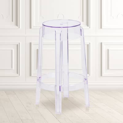 25.75" High Transparent Counter Height Stool - 13"D x 13"W x 25.75"H