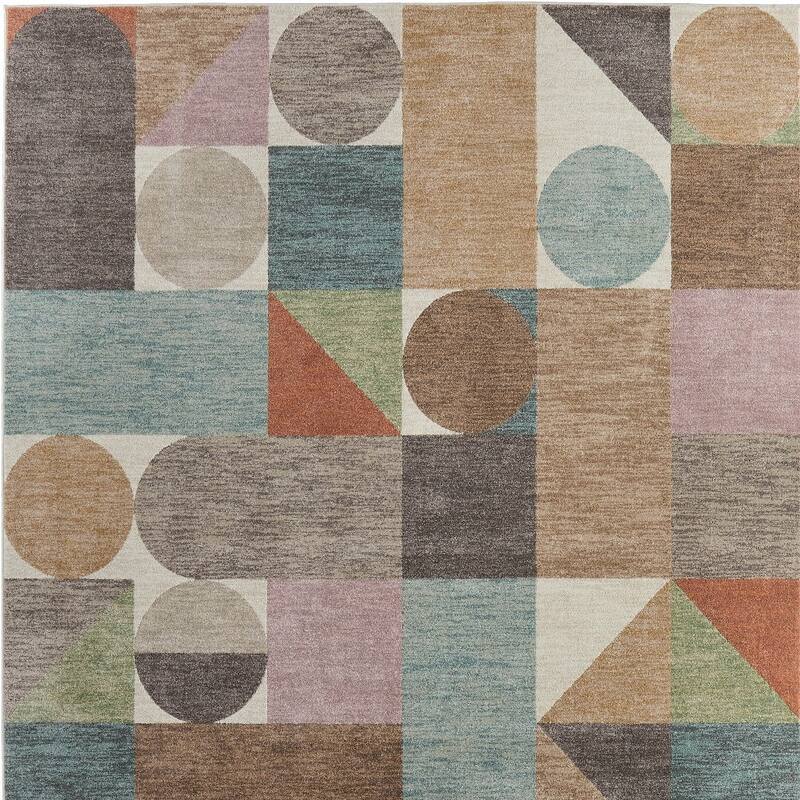 HomeRoots Checkered Modern Rectangle Area Rug