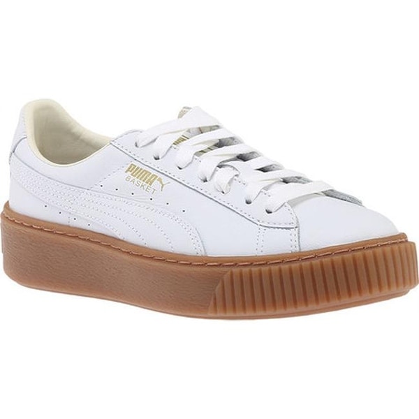 puma platform basket white