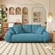 preview thumbnail 21 of 36, Foldable Corduroy Sleeper Sofa Bed Blue