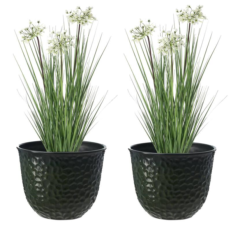 Glitzhome 3.25ft. Artificial Onion Grass in Pot with Planters