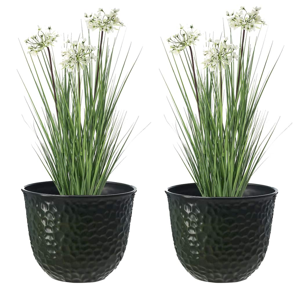 Glitzhome 3.25ft. Artificial Onion Grass in Pot with Planters