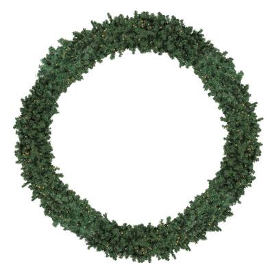 Pre-Lit High Sierra Pine Commercial Artificial Christmas Wreath - Warm White Lights