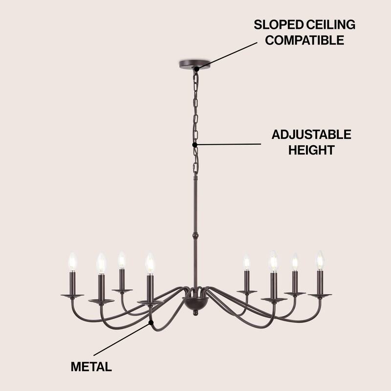 34.75" 6-Light Iron LED Chandelier, by JONATHAN Y