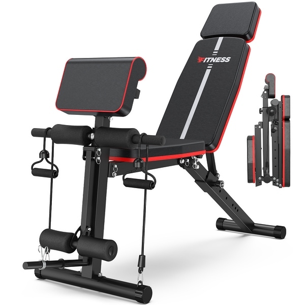 Weight Bench Adjustable Foldable 7 Positions 330lbs Capacity Full