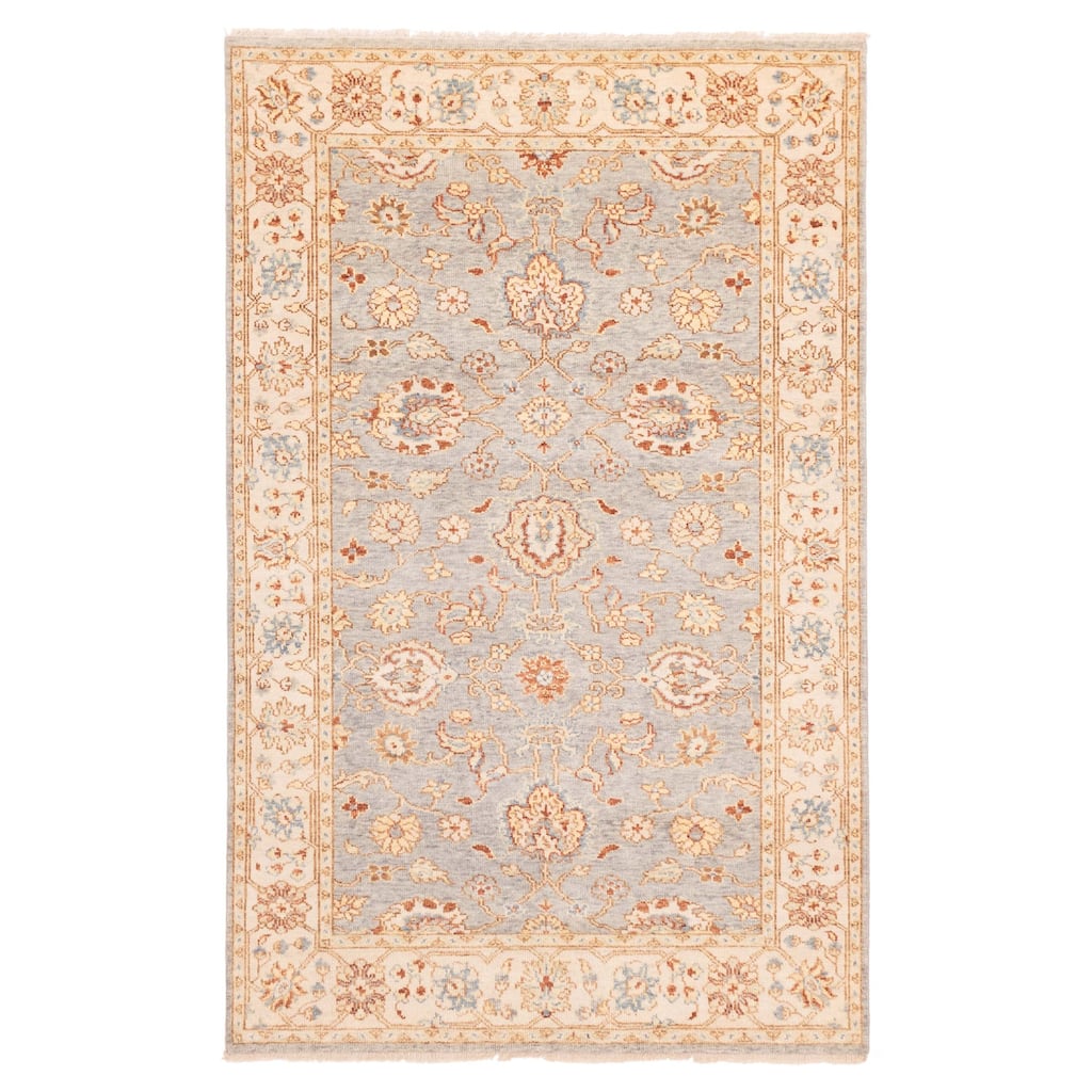 ECARPETGALLERY Hand-knotted Finest Oushak Light Blue Wool Rug - 5'1 x 7'11