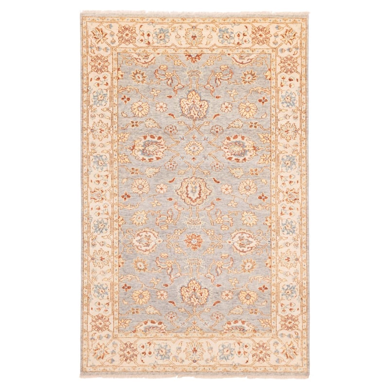 ECARPETGALLERY Hand-knotted Finest Oushak Light Blue Wool Rug - 5'1 x 7'11