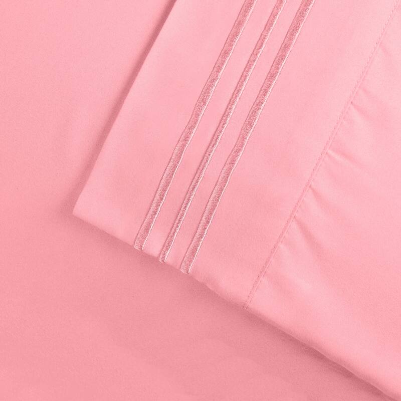 Superior Wrinkle-resistant Embroidered Microfiber Deep Sheet Set