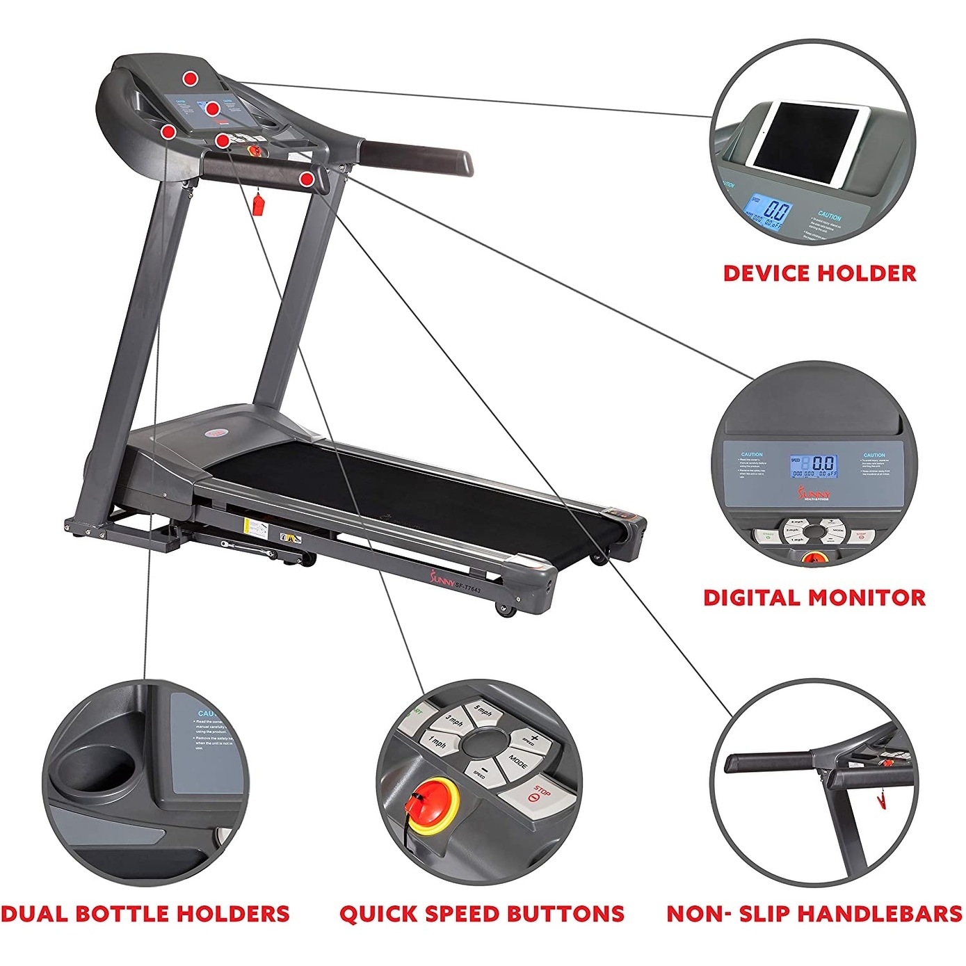 Health Fitness T7643 Heavy Duty Walking Treadmill with 350 lb - Main Image