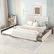 preview thumbnail 2 of 3, Queen Upholstered Platform Bed with Twi Trundle and 2 Drawers, Beige