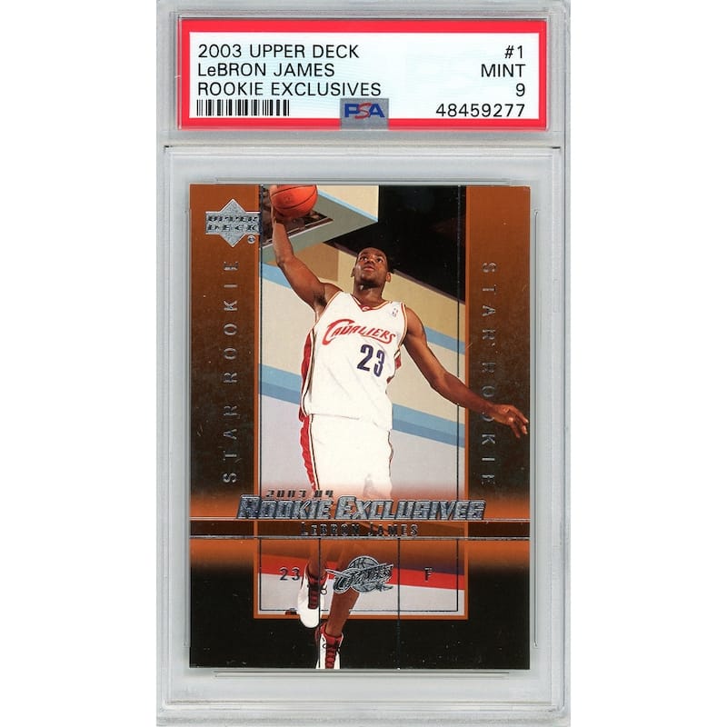 LeBron James 2003 Upper Deck Rookie Exclusives Basketball Card RC #1 Graded PSA 9 MINT - 8'6" x 11'6"