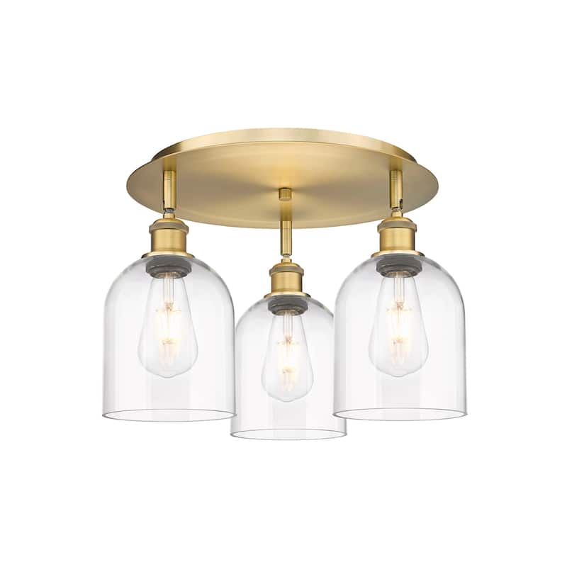Innovations Lighting 516-3C-11-18 Bella Flush Bella 3 Light 18" Wide - Brushed Brass / Clear