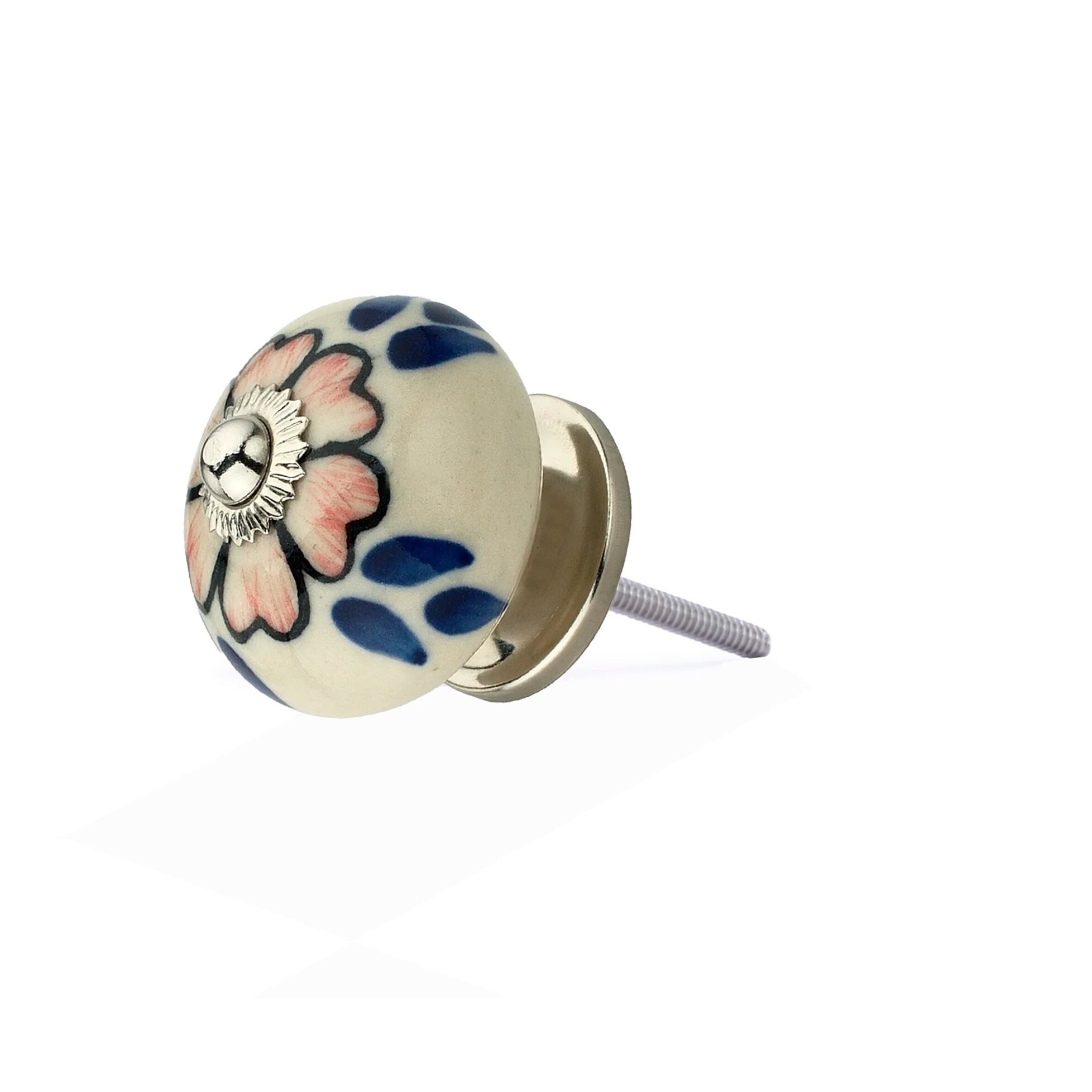 blue and white dresser knobs White and Blue Inlay Cabinet Drawer Handle Wooden Door Handles Dresser Pull 12"