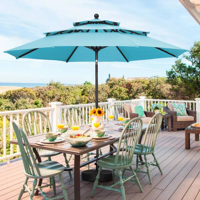 Ainfox 10ft Patio Umbrella 3-tier Outdoor Umbrella Without Base