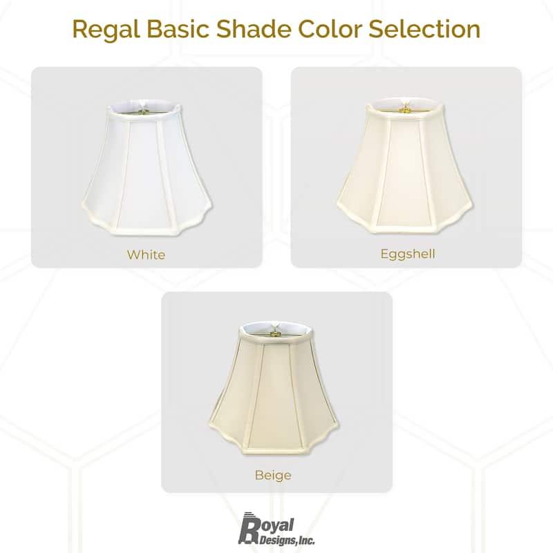 Royal Designs Flare Bottom Outside Corner Scalloped Basic Lamp Shade, Eggshell, 6.5" x 12" x 9.25"
