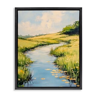 Stupell Quiet Creek Landscape Framed Floater Canvas Wall Art Design By ...