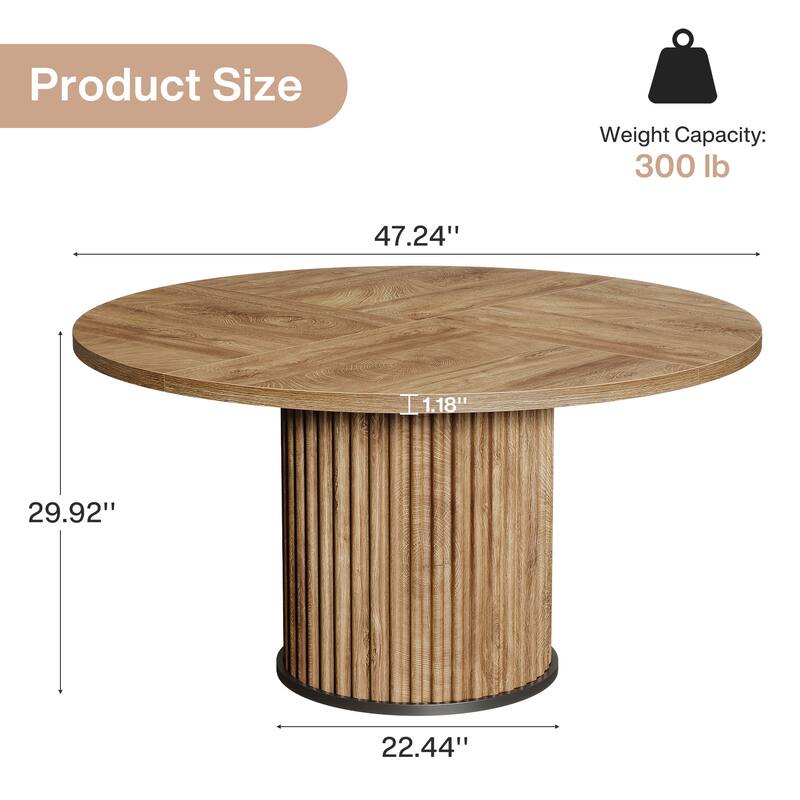 47 Inch Round Conference Table for 4-6 - 47.24" W x 47.24" D x 29.92" H