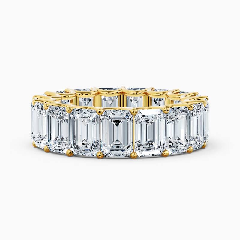 Auriya 14k Gold Emerald North-South Lab Grown Diamond Eternity Band 2.90 - 12.75 ct. tw. (F-G, VS) - 12.75 ct. wt. - 6.5 - Yellow
