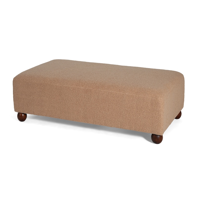 Christopher Knight Home - Modern Comfort Boucle Upholstered Ottoman Bench with Solid Wood Legs
