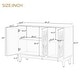 preview thumbnail 5 of 17, Classic Distressed Finish Accent Sideboard Buffet Cabinet with Hollow-mirrored Doors and Drop-shaped Silver Metal Handles