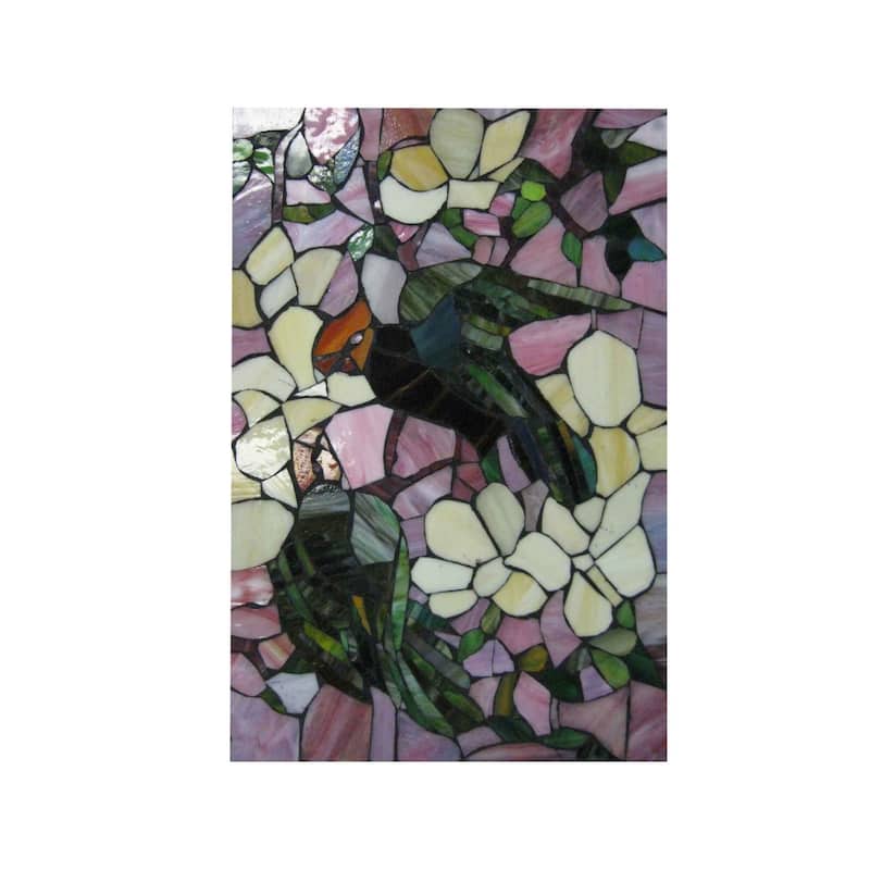 24" Parrots Glass Window Wall Panel