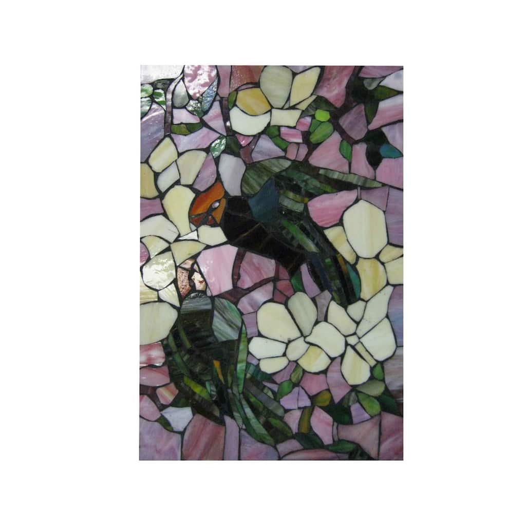 24" Parrots Glass Window Wall Panel
