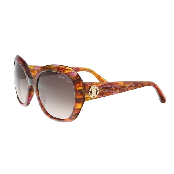 Roberto Cavalli RC989S 44F TSEEN Fuschia/Brown Round Sunglasses - 56-20-140
