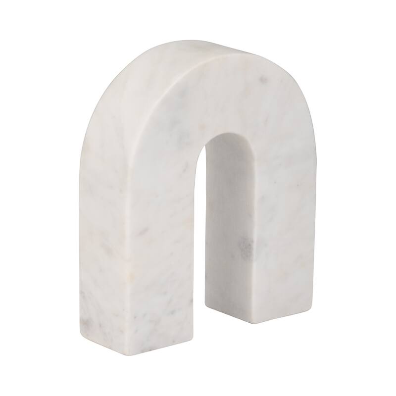Sagebrook Home Modern Stone and Marble Decorative Accent with Geometric Arch Design