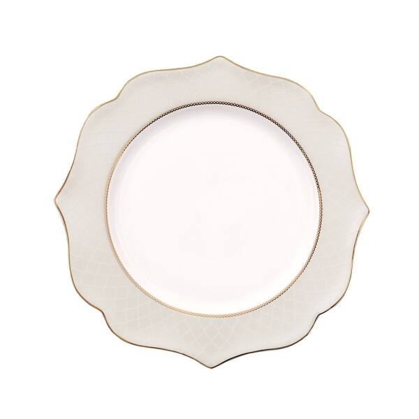 Lorren Home Trends 57 Piece Wavy Gold Mix and Match Bone China Service for 8