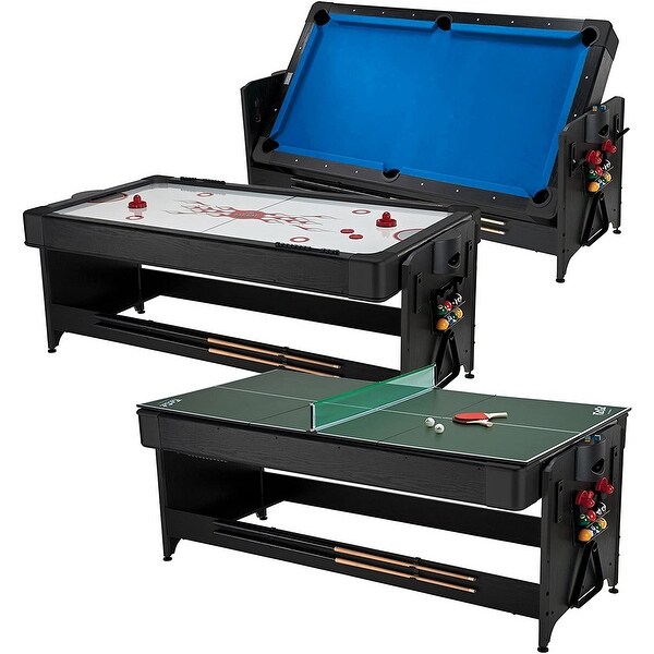 Fat Cat Original Pockey 3in1 Game Table 7' feet Blue Billiard, Air