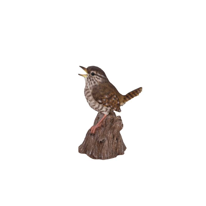 5.25" Brown Motion Activated Singing Troglodyte Stump Figurine
