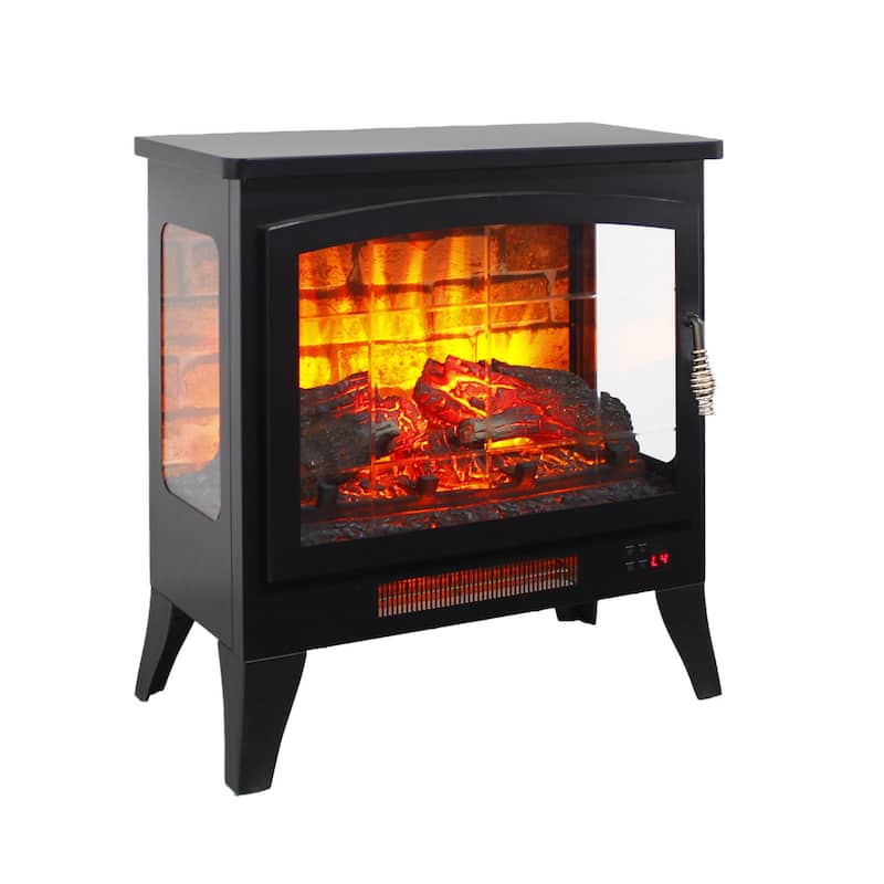21 inchThree-sided Freestanding Electric Fireplace Stove heater with 3D Flame effect with remote control