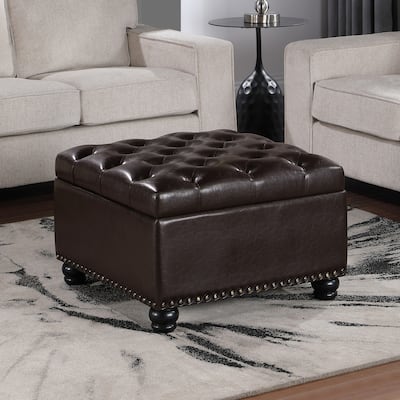 Ottoman Coffee Table with Built-in Storage for Living Room, with Upholstered Top and Stylish Modern Design