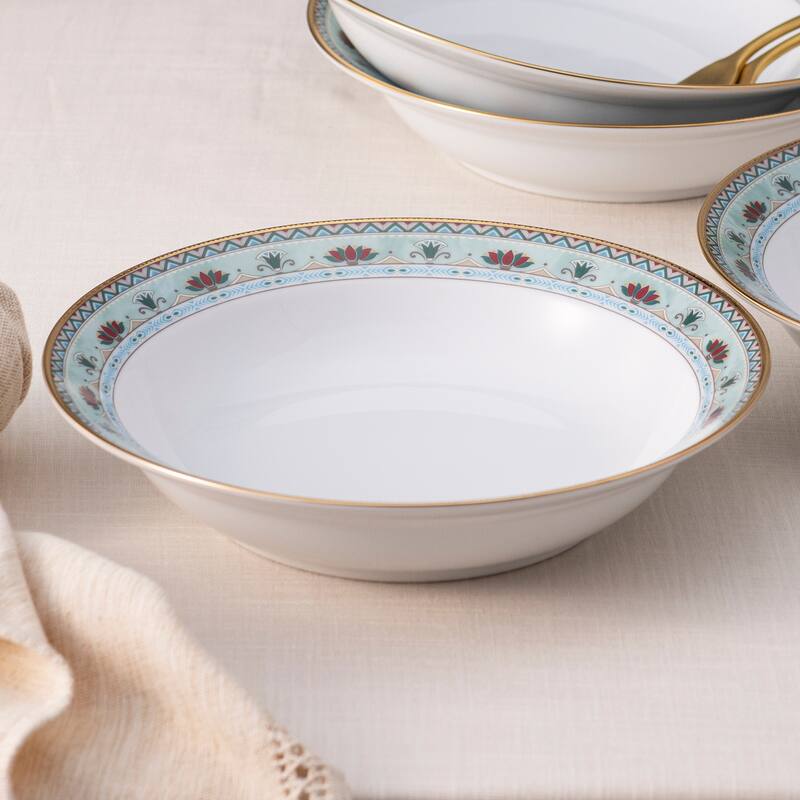 Serene Garden Set of 4 Rim Dinner Bowls, 10", 25 oz.