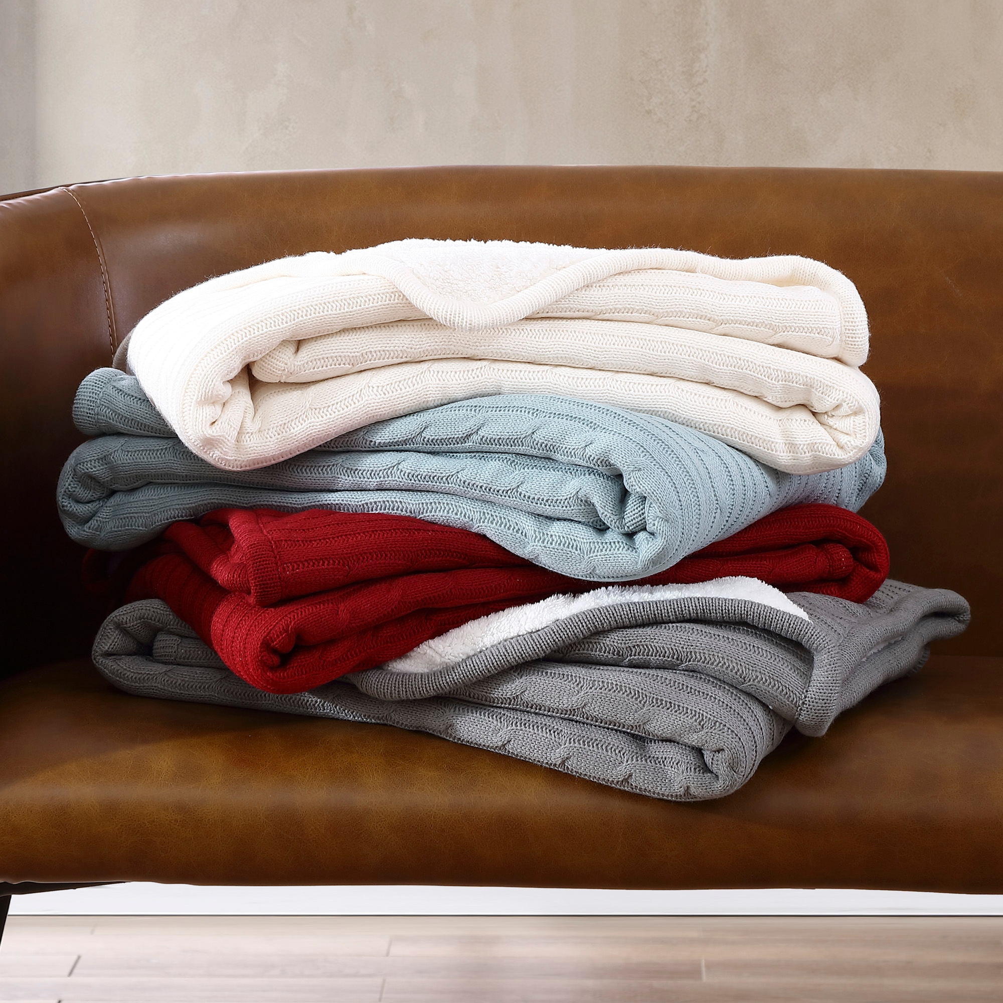Cozy cable knit throw outlet