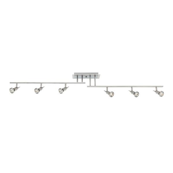slide 2 of 5, Access Lighting Viper 6 Light 62" Wide LED Fixed Rail Linear Ceiling Brushed Steel