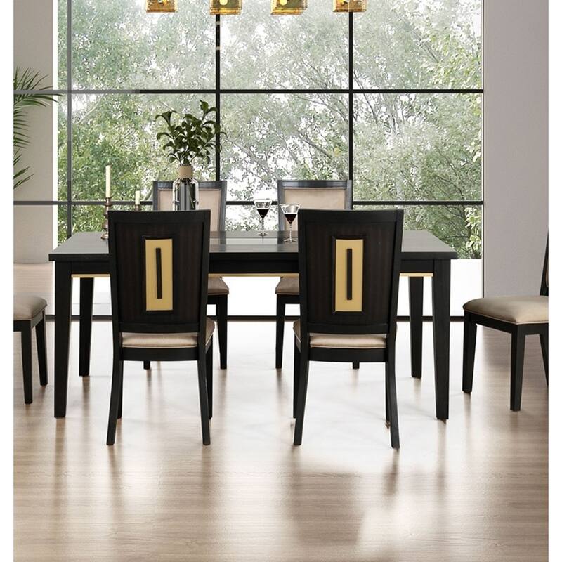 Espresso Set Of 2pc Dining Chairs, Contemporary Style