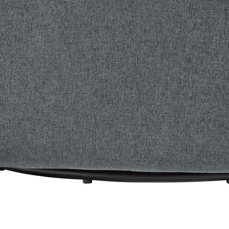 Gray Fabric Swivel Chair 33 Inch Edie Collection Barrel Style Removable Cushion
