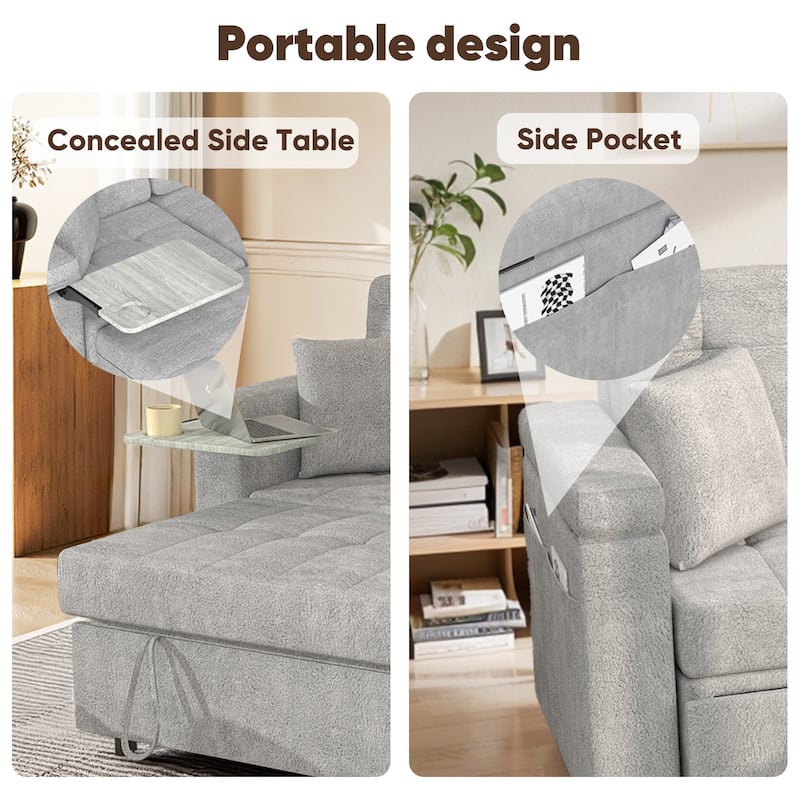 Pocassy Sofa Bed Sleeper Pull Out 4 in 1 Sleeper Sofa Couches with Storage