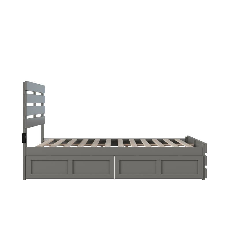 Oxford Bed with Footboard and USB Turbo Charger with 2 Drawers