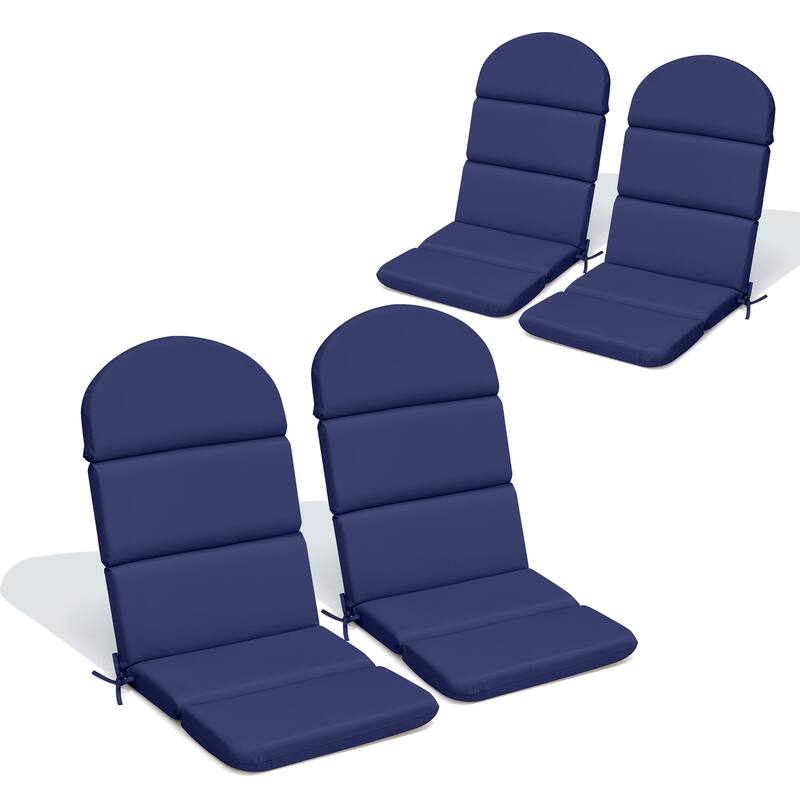 Outdoor Adirondack Chairs Cushion with Sunbrela Fabric - 4PC - NavyBlue