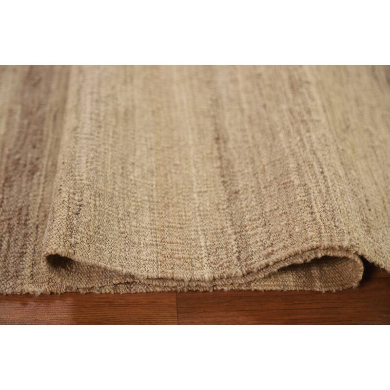 Kilim Earth Tone Modern Area Rug Hand-woven Wool Carpet - 5'1"x 6'10"