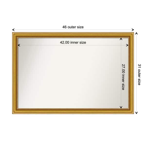 dimension image slide 66 of 93, Wall Mirror Choose Your Custom Size - Extra Large, Townhouse Gold Wood