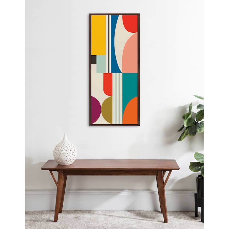 Kate and Laurel Sylvie MCM Pattern Framed Canvas by Rachel Lee