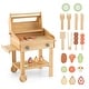 preview thumbnail 2 of 5, Kids Pretend Kitchen Barbecue Grill Playset with Wheels - 21" x 14" x 25"