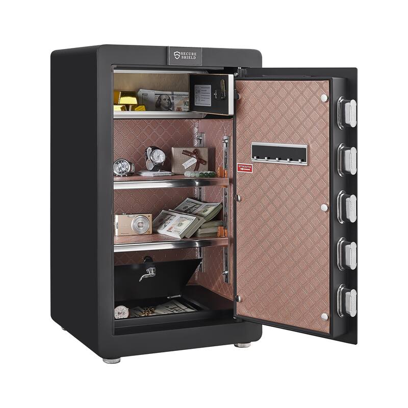 Security Electronic Steel Home Safe, Anti-Theft Digital Security Lock Box with Smart Alert System, Personal Document Safes