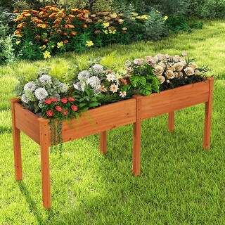 AESOME Vertical Raised Garden Bed – Elevated Wood Planter Box With Legs – 27x15x41 Inches