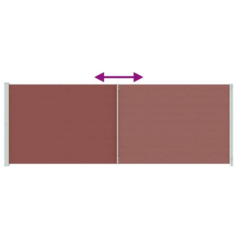 vidaXL Side Awning Brown Polyester with PU coating Retractable - 236.2 x 236.2 x 86.6 in